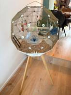 Omlet geo vogelkooi inclusief 2 parkieten, Ophalen, Zo goed als nieuw, Metaal, Vogelkooi