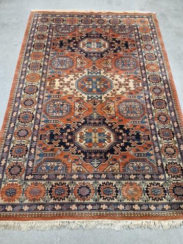 300x200 Vintage Vloerkleed Wol Oosters Tapijt Oranje Blauw