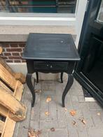 Zwarte Bijzettafel met Lade, Huis en Inrichting, Tafels | Bijzettafels, 45 tot 60 cm, Minder dan 55 cm, Gebruikt, Vierkant