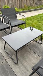 Tuinset – 2 stoelen, bankje & tafel – Zwart, Tuin en Terras, Tuinsets en Loungesets, Ophalen, Zo goed als nieuw, Overige materialen