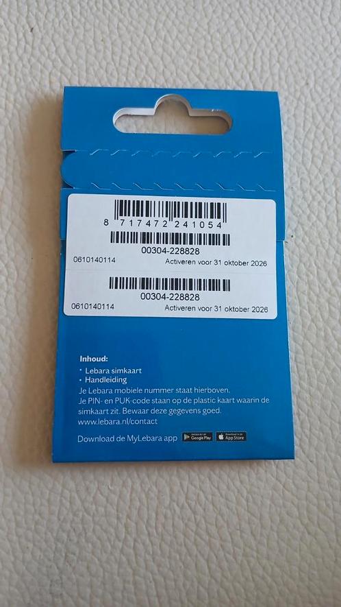 MOOI NUMMER LEBARA PREPAID SIMKAART 06-10-14-01-14, Telecommunicatie, Prepaidkaarten en Simkaarten, Nieuw, KPN, Ophalen of Verzenden