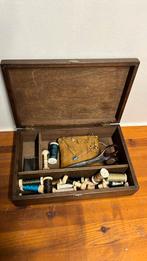 Vintage oud houten naaikistje met inhoud, Ophalen of Verzenden, Gebruikt