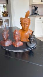 4 stuks houte beeldjes, Ophalen of Verzenden