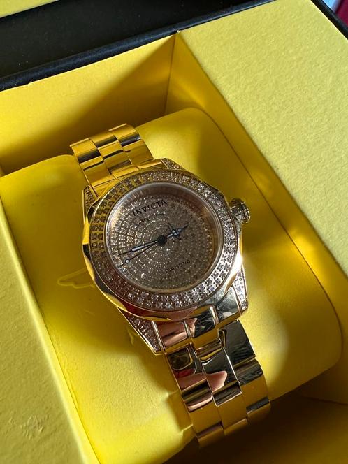 Invicta Pro Diver 30mm goud pave 270 diamanten NIEUW korting, Sieraden, Tassen en Uiterlijk, Horloges | Dames, Nieuw, Polshorloge