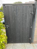 Zwarte Poortdeur - Versterkt, zonder slot, Ophalen, 100 tot 150 cm, Nieuw, Looppoort