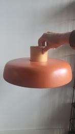 Oranje lampenkap 2 stuks met bamboe Details, Gebruikt, Ophalen of Verzenden, Modern, Minder dan 50 cm