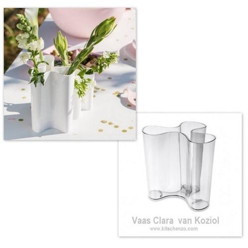 Koziol vaas Clara in 2 uitvoeringen, Huis en Inrichting, Woonaccessoires | Vazen, Nieuw, Wit, Minder dan 50 cm, Kunststof, Verzenden