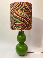 Groene Tafellamp met Kleurrijke Kap, 50 tot 75 cm, Nieuw, Ophalen of Verzenden, Metaal