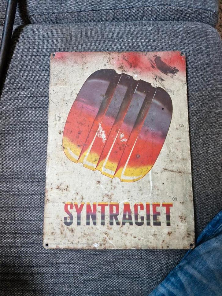 Oude Syntraciet Emaille Reclamebord, Antiek en Kunst, Antiek | Emaille, Ophalen of Verzenden