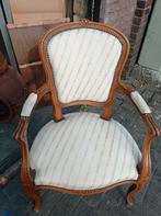 Antieke fauteuil met gestreepte bekleding, Antiek en Kunst, Ophalen