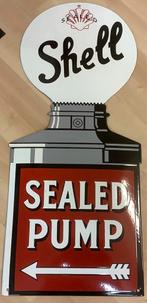 Emaille bord SHELL sealed PUMP groot formaat, Ophalen of Verzenden, Gebruikt, Reclamebord