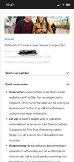 Retourvlucht  voor 2 personen, Twee personen, Vliegtuig, Algemeen kaartje