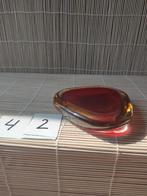 Murano Glazen Schaal - Rood/Amber, Antiek en Kunst, Antiek | Glas en Kristal, Ophalen of Verzenden