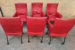 6 Montis design eetkamerstoelen chaplin Leer Gerard vd Berg, Huis en Inrichting, Stoelen, Ophalen, Gebruikt, Metaal, Vintage retro