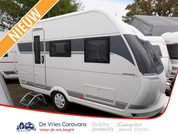 Hobby Ontour 390 SF, Caravans en Kamperen, Caravans, Bedrijf, tot en met 4, 750 - 1000 kg, Treinzit, Hobby, Dwarsbed, Overige typen