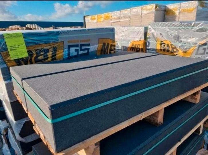 ACTIE Beton traptrede antraciet Facetto 100x35x15cm s-partij, Tuin en Terras, Bielzen en Borders, Nieuw, Overige typen, Beton
