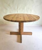 Vintage Scandinavische ronde eettafel grenen jaren 70, Ophalen, Gebruikt, Rond, 100 tot 150 cm
