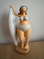 Vrolijke dikke dame met surfboard beeldje 20 cm, Ophalen of Verzenden, Zo goed als nieuw, Mens