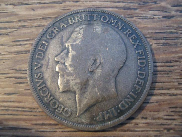 Engeland Penny 1915 koning George V, WWI #314, Postzegels en Munten, Munten | Europa | Niet-Euromunten, Losse munt, Overige landen