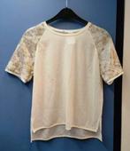 Supertrash wit shirt met 1/2 gouden schub mouwen 40 nr 34888