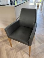 6 Mobitec Eetkamerstoelen Leer/Eiken, Ophalen, Gebruikt, Leer, Vier