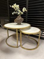 salontafel marmer - salontafel set rond - marmeren tafels, Ophalen, Overige materialen, 100 tot 150 cm, Nieuw