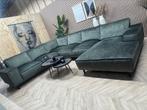 ZGAN Velvet Velours U-Bank/Hoekbank - Groen - 385cm