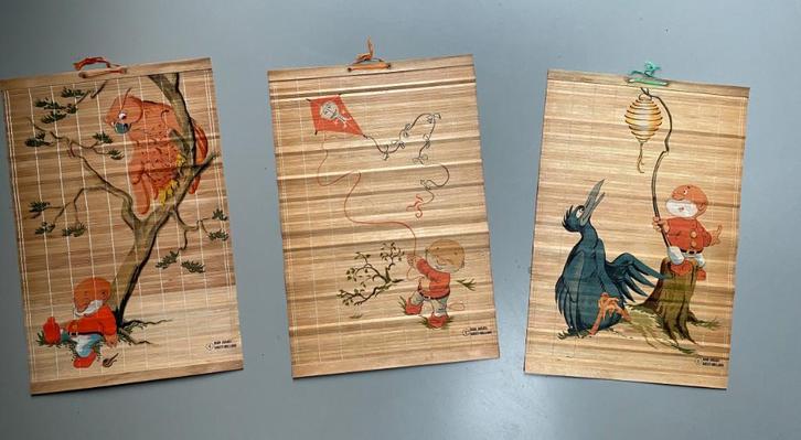 3 matjes Paulus de Boskabouter (Jean Dulieu) jaren 60, Verzamelen, Stripfiguren, Zo goed als nieuw, Overige typen, Overige figuren