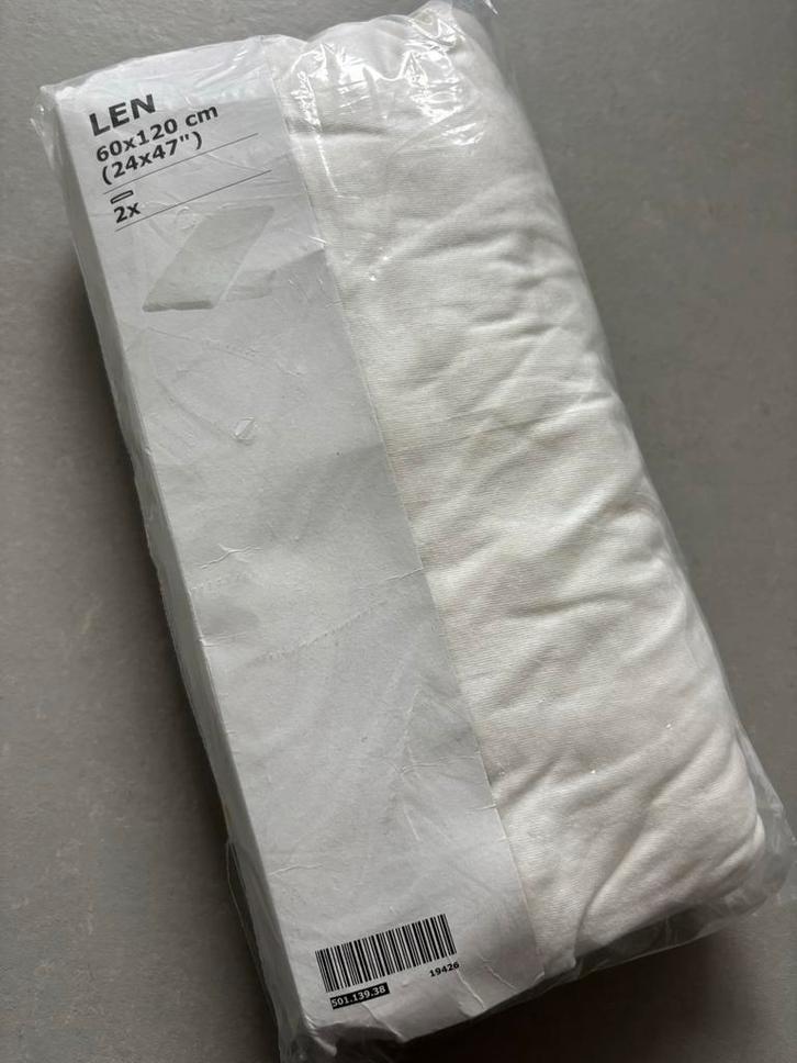 IKEA LEN Hoeslakens 60x120 - Nieuw in Verpakking!, Kinderen en Baby's, Kinderkamer | Beddengoed, Nieuw, Hoeslaken of Sloop, Wit