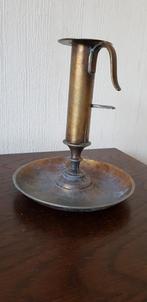 Koperen schuifkandelaar, Antiek en Kunst, Antiek | Kandelaars, Ophalen of Verzenden, Koper of Brons