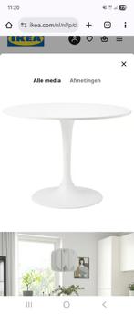 Ronde tafel Ikea Docksta wit 103 cm, Ophalen, Gebruikt, Rond, Vijf personen of meer