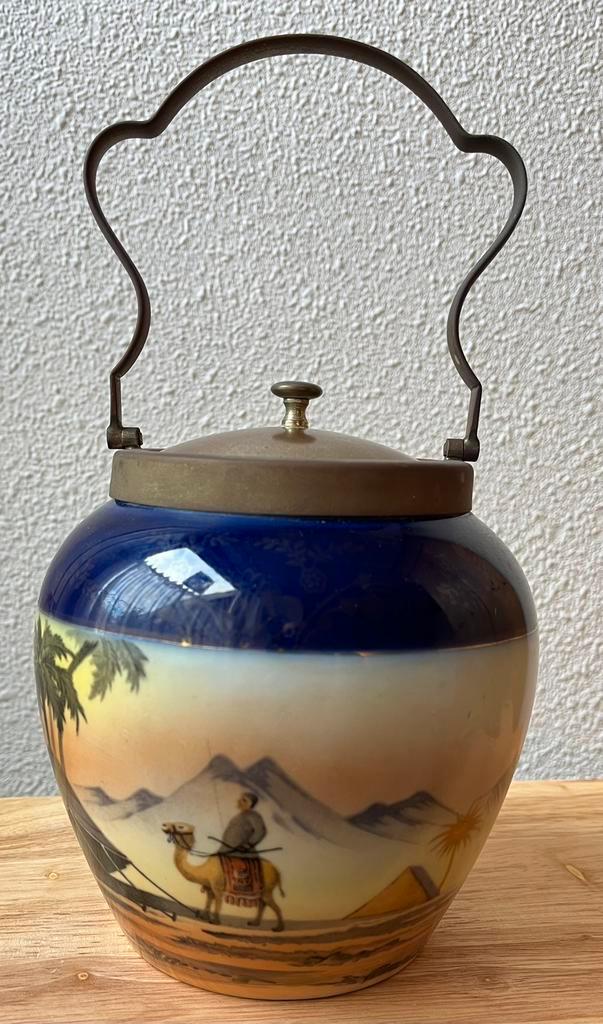 Antieke Engelse koekjespot.met handvat., Antiek en Kunst, Curiosa en Brocante, Ophalen