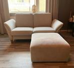 Beige verstelbare 2-zitsbank van Prominent, evt + poef, Ophalen, Zo goed als nieuw