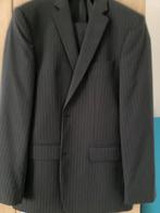 Zwart met krijtstreep mannen pak (jasje + broek) maat 48, Maat 48/50 (M), Ophalen of Verzenden, Zo goed als nieuw, Zwart