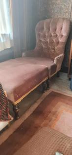 Luxe Chaise Lounge met Poef - Stijlvol en Comfortabel, Gebruikt, Klassiek, Ophalen of Verzenden, Stof
