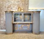 Prachtige vitrinekast in taupe en goud, Huis en Inrichting, Woonaccessoires | Zuilen en Pilaren, Ophalen, Donyavimin@gmail.com