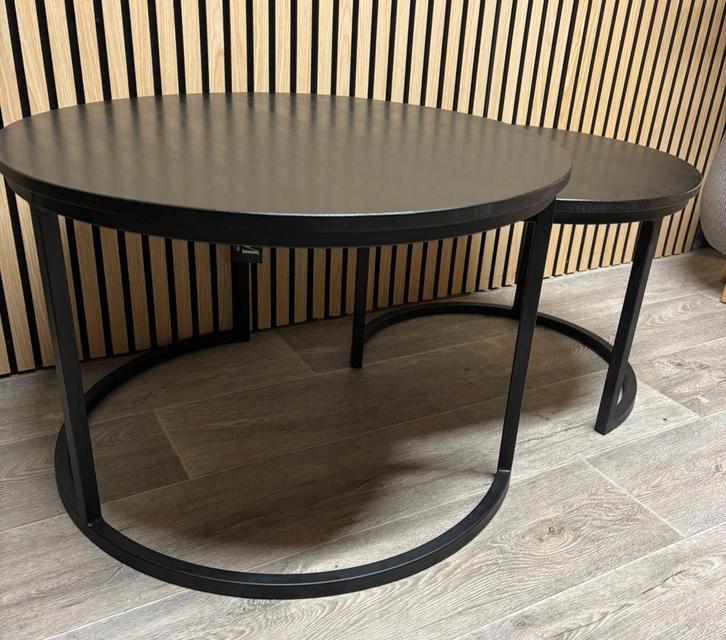 Ronde Bijzettafel (set van 2), Huis en Inrichting, Tafels | Bijzettafels, Nieuw, Rond, 60 cm of meer, Minder dan 55 cm, Metaal of Aluminium