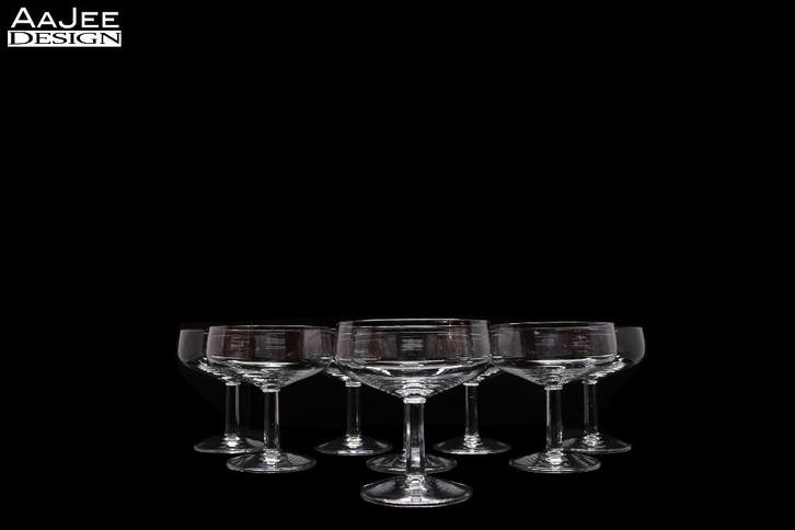 8 x Royal Leerdam - Champagne coupe - Aristo - A.D. Copier, Verzamelen, Glas en Borrelglaasjes, Zo goed als nieuw, Overige typen