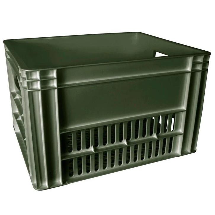 1 groene fietskrat Melkkrat fietsmand stapelkratten marktkra, Doe-het-zelf en Verbouw, Dakpannen en Dakbedekking, Zo goed als nieuw