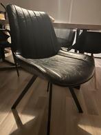 Leren zwarte stoel te koop, Huis en Inrichting, Ophalen, Zo goed als nieuw, Zwart, Eén