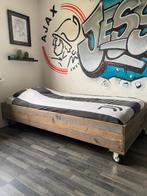 Stoer steigerhouten bed, 85 tot 100 cm, Gebruikt, 180 cm of meer, Ophalen