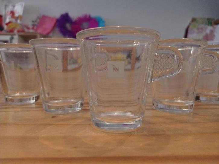 Nespresso Glass Collection Espresso kopjes (3 stuks), Huis en Inrichting, Keuken | Servies, Gebruikt, Kop(pen) en/of Schotel(s)
