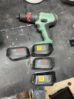 Bosch groen klopboormachine met 4 accus, Ophalen of Verzenden, Zo goed als nieuw, Boormachine