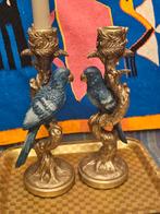 Kandelaars met Blauwe Papegaaien (HD Collction, Intratuin), Ophalen of Verzenden, Overige materialen