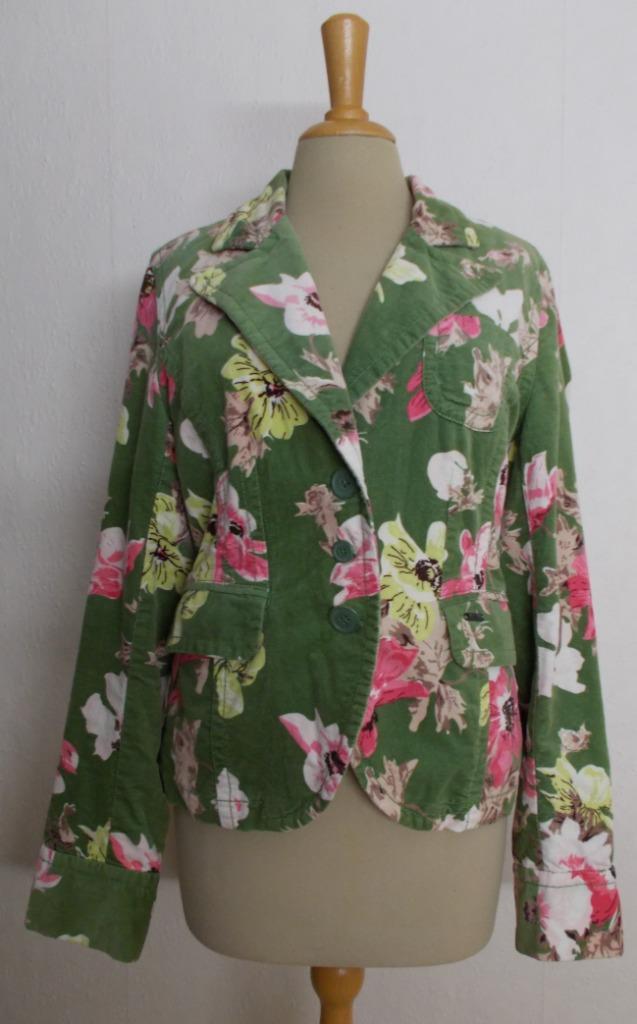 Vrolijk groen fluweel  look print jasje van Didi! M, Kleding | Dames, Jasjes, Kostuums en Pakken, Zo goed als nieuw, Jasje, Maat 38/40 (M)