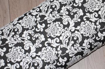Geweven soepel Jersey stof - barok bloemen zwart/wit #3738 beschikbaar voor biedingen