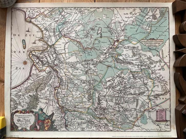 Oude kaart Overijssel van 1690, Boeken, Atlassen en Landkaarten, Landkaart, Nederland, Ophalen