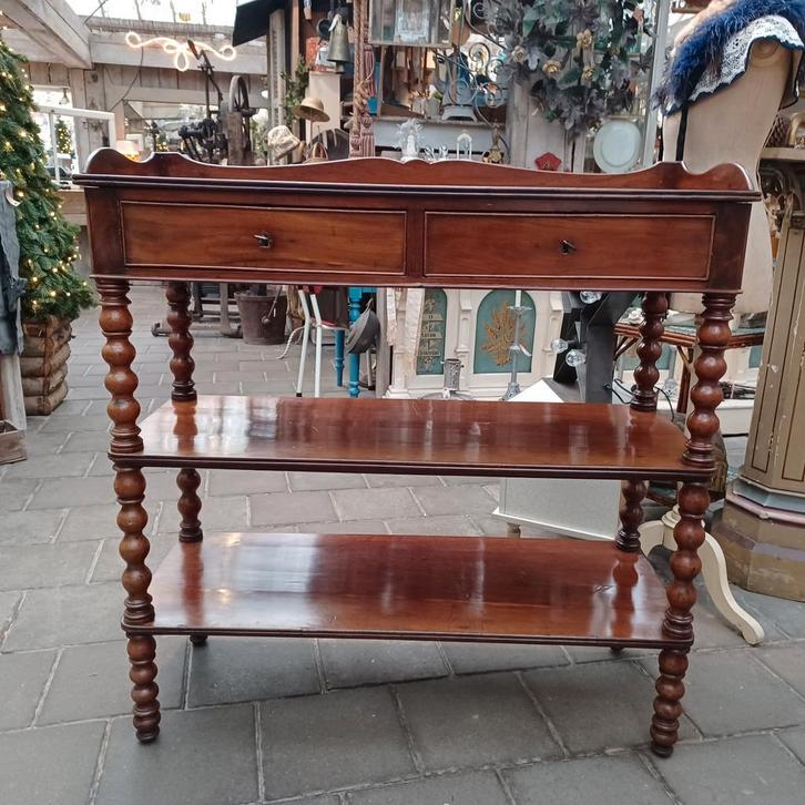 Mooie hoge sidetable/tafel/bijzet-tafel/brocantekast, Antiek en Kunst, Curiosa en Brocante, Ophalen