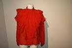 Giambattista Valli x h&m vuur rode zijde blouse top voilants, Giambatista valli, Verzenden, Maat 42/44 (L), Zo goed als nieuw