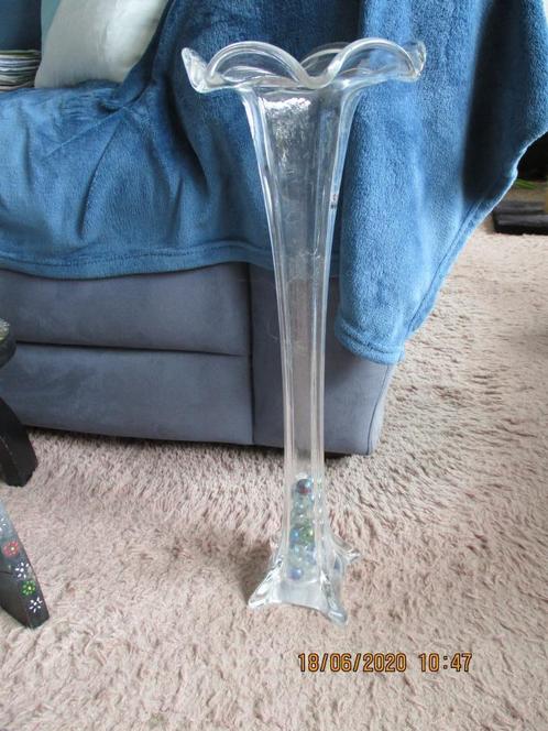 2 aparte glazen vazen,, 1 ook te gebruiken als kandelaarar, Huis en Inrichting, Woonaccessoires | Vazen, Zo goed als nieuw, Overige kleuren